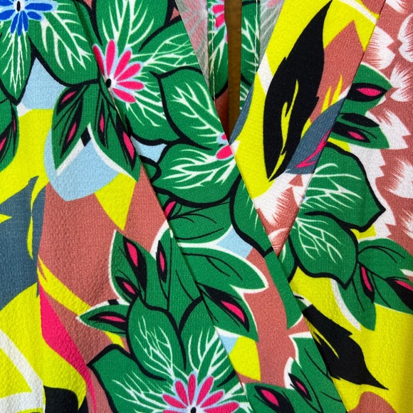 L'ATISTE Vibrant Tropical Pant Jumper. Amazing color wide leg v-neck. Size 1X - Picture 4 of 6